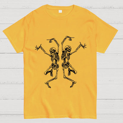 Fall Dancing Skeleton Halloween Geeky T-Shirt