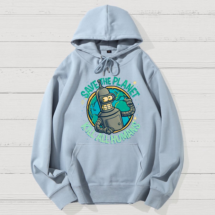 Save The Planet Kill All Humans Geek Cotton Hoodie