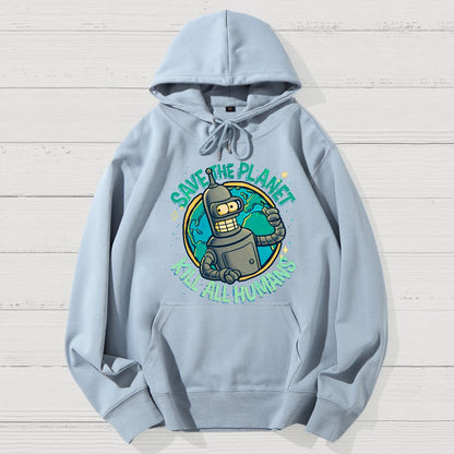 Save The Planet Kill All Humans Geek Cotton Hoodie