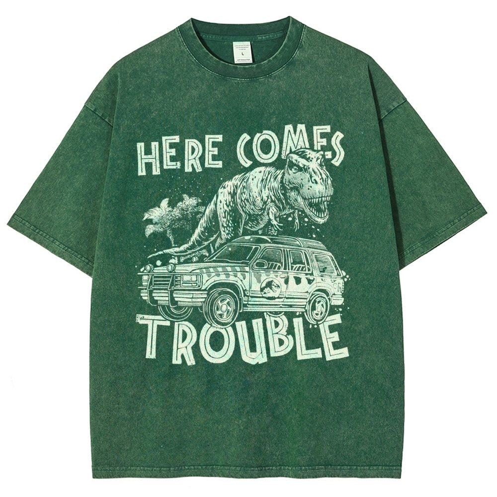 Here Comes Trouble Vintage Distressed T-shirt