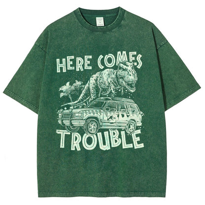 Here Comes Trouble Vintage Distressed T-shirt
