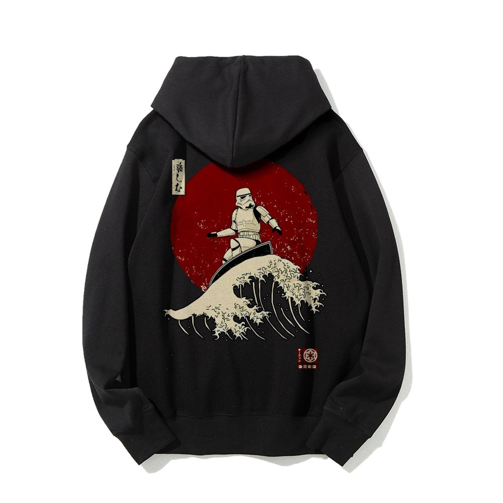 Cosmic Wave Printed Back Unisex Cotton Hoodie