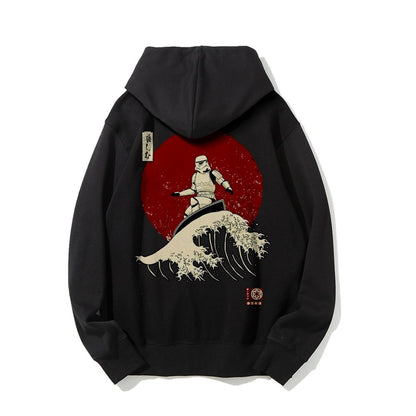 Cosmic Wave Printed Back Unisex Cotton Hoodie