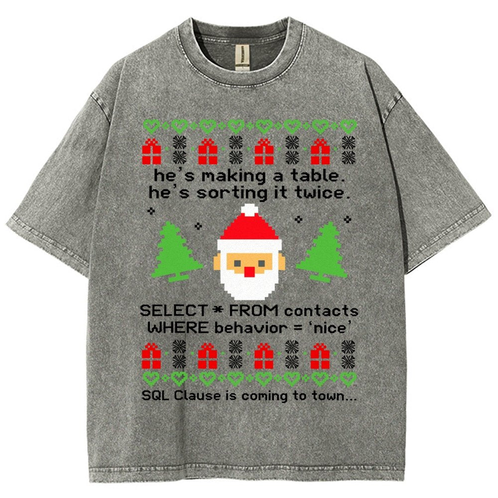 He's Making A Table Christmas Vintage Distressed T-shirt