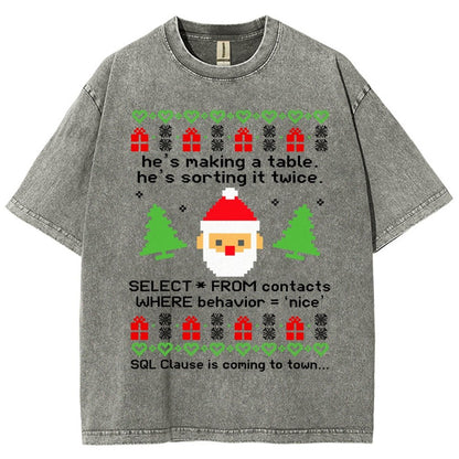 He's Making A Table Christmas Vintage Distressed T-shirt