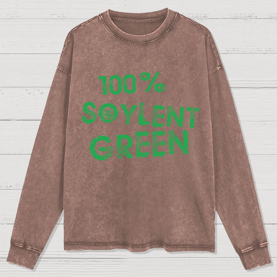 100% Fictitious Food Geek Washed Long Sleeve Tee