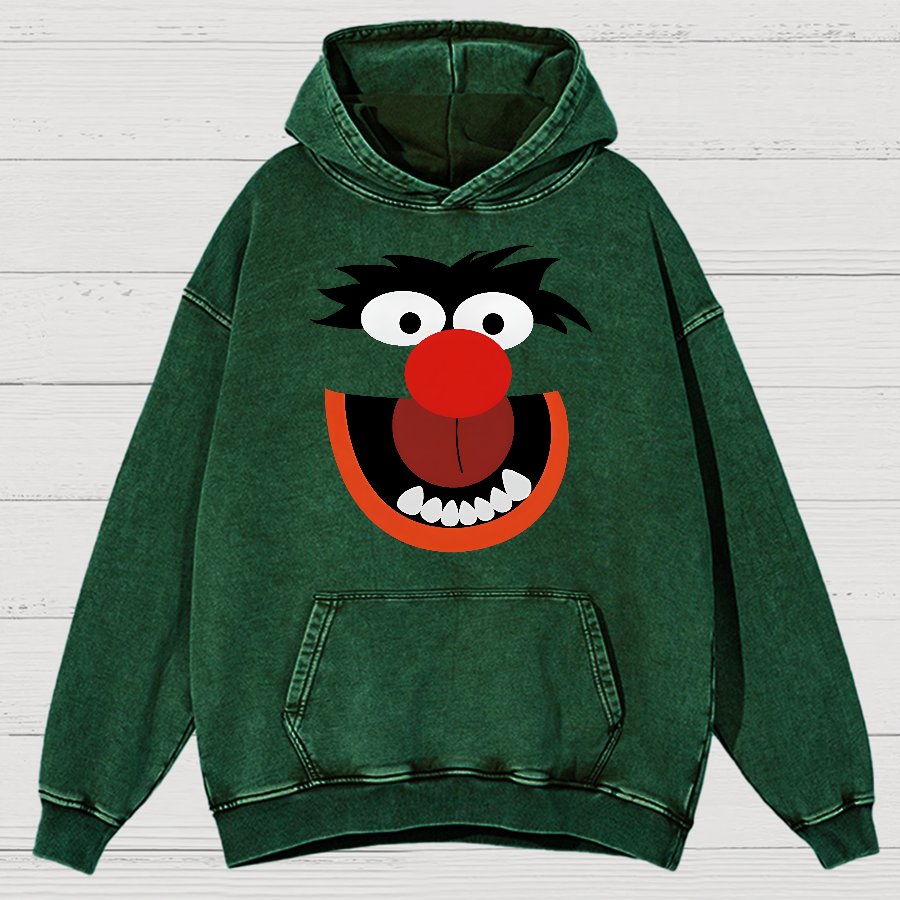 Retro Pop Culture Puppet Face Vintage Distressed Hoodie