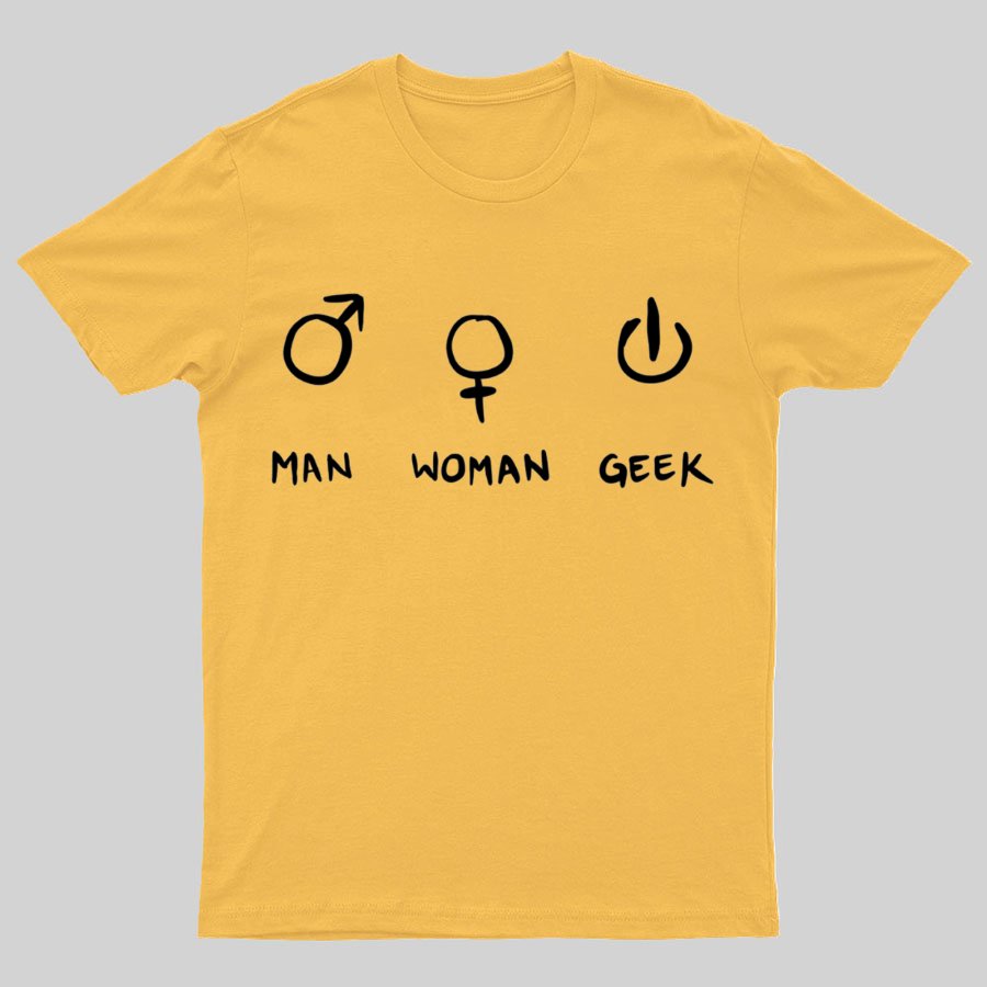 Symbols For Man, Woman & Geek T-Shirt