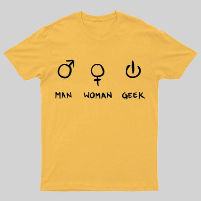 Symbols For Man, Woman & Geek T-Shirt