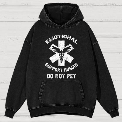 Emotional Support Human Do Not Pet Vintage Distressed Hoodie