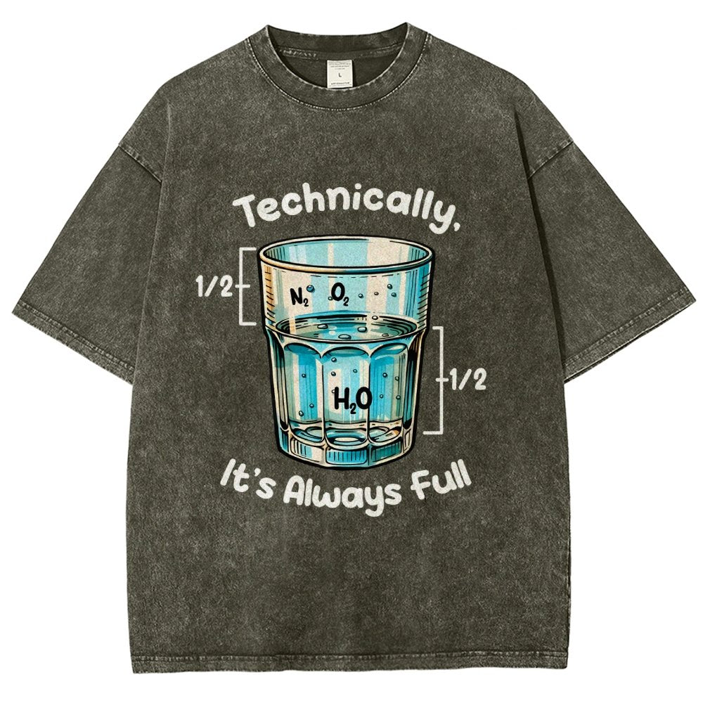 Technically The Glass Is Full Science Vintage Distressed T-shirt
