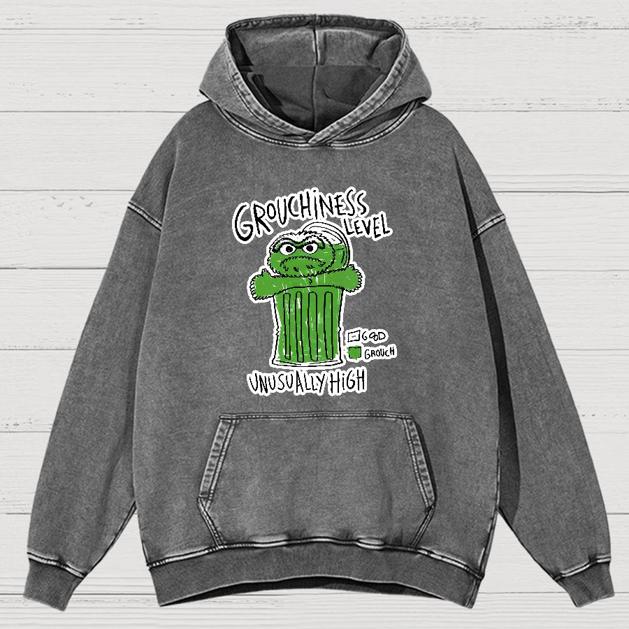 Grouchiness Level Vintage Distressed Hoodie