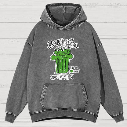 Grouchiness Level Vintage Distressed Hoodie