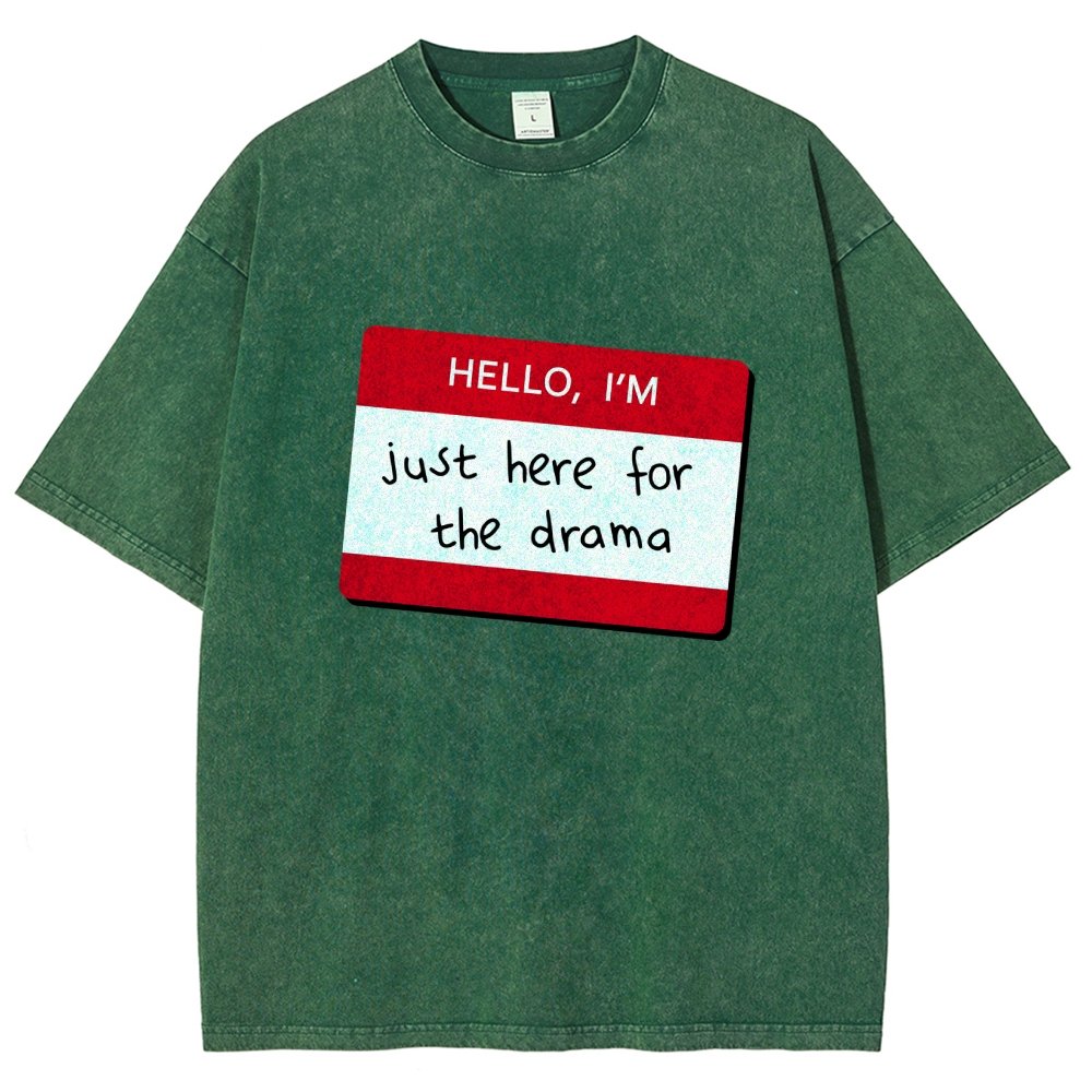 Hello I'm Here for Drama Vintage Distressed T-shirt