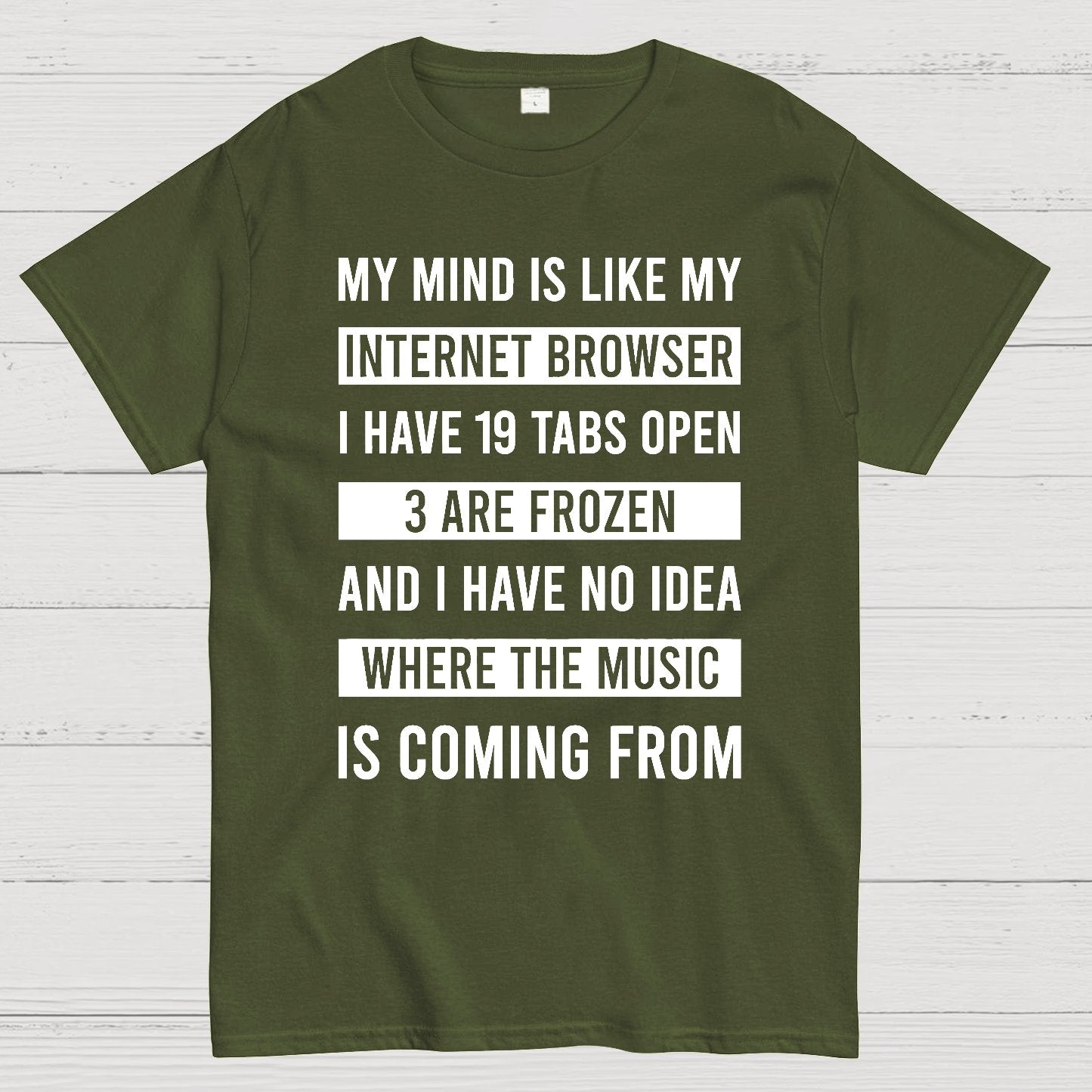 Funny My Mind Is Like My Internet Browser - I Have 19 Tabs Open Geek T-Shirt