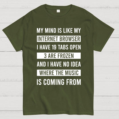 Funny My Mind Is Like My Internet Browser - I Have 19 Tabs Open Geek T-Shirt