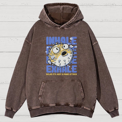 Just a Panic Attack - Funny Fish Sarcasm Vintage Distressed Hoodie