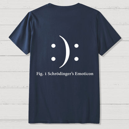Schrodinger's Emoticon Front And Back Printing Geek T-Shirt