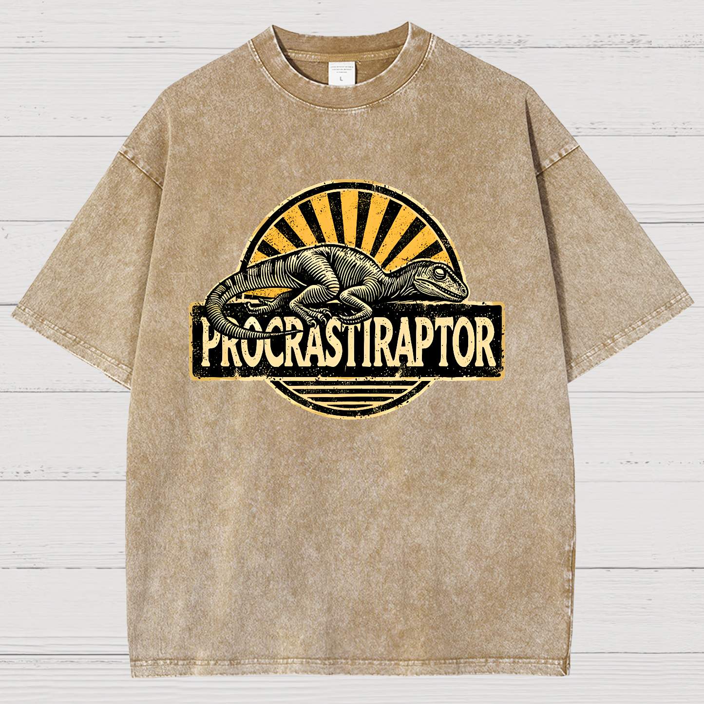 Procrastiraptor Vintage Distressed T-shirt