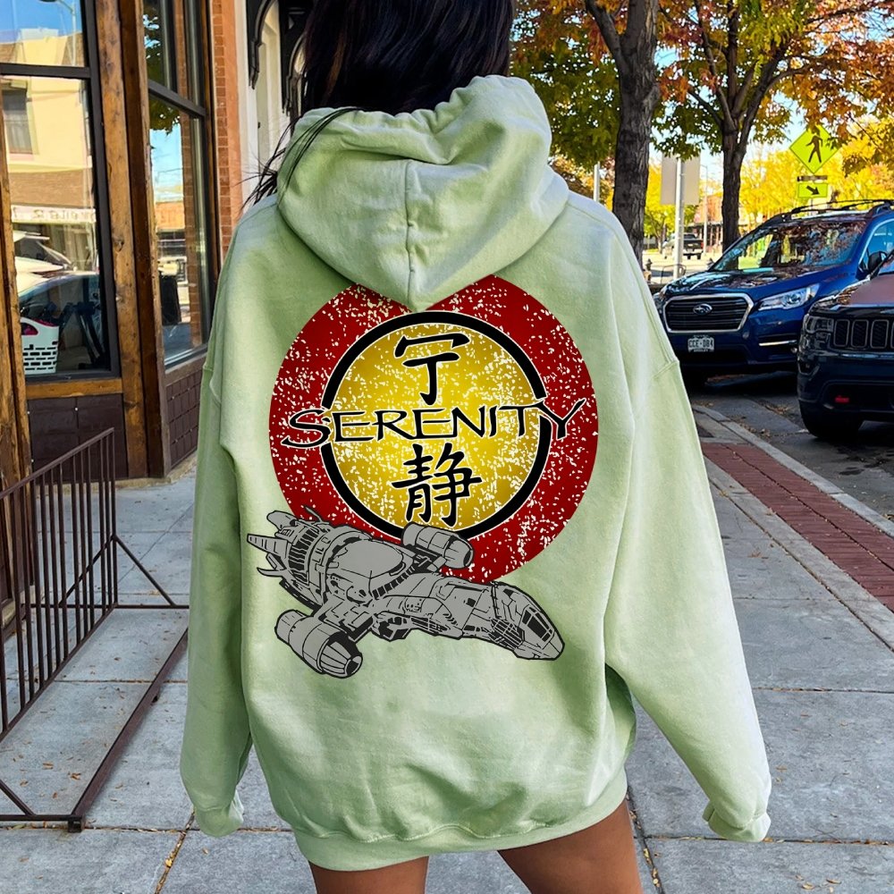Firefly Mysterious Spacecraft Printed Back Cotton Hoodie