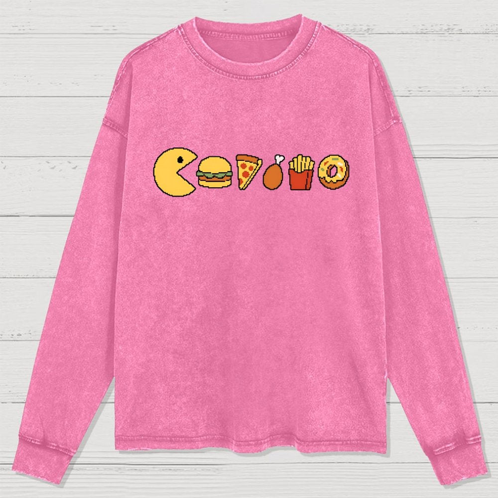 Snack-man Washed Long Sleeve Tee