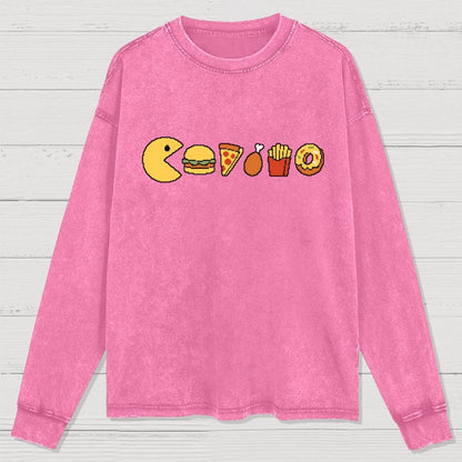 Snack-man Washed Long Sleeve Tee