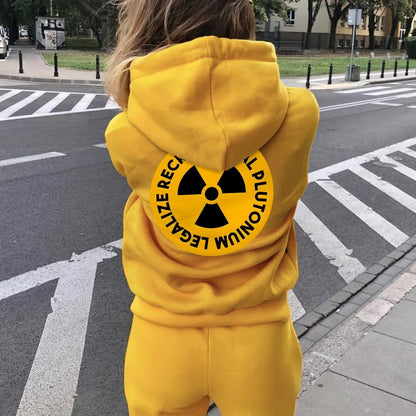 Legalize Recreational Plutonium Printed Back Unisex Cotton Hoodie