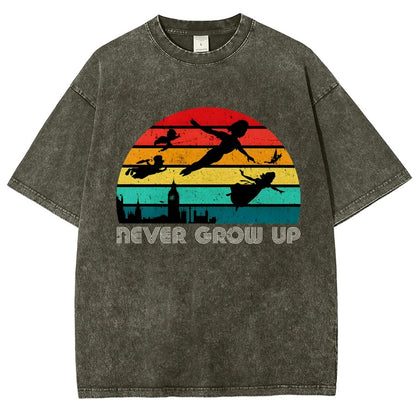 Never Grow Up Vintage Distressed T-shirt