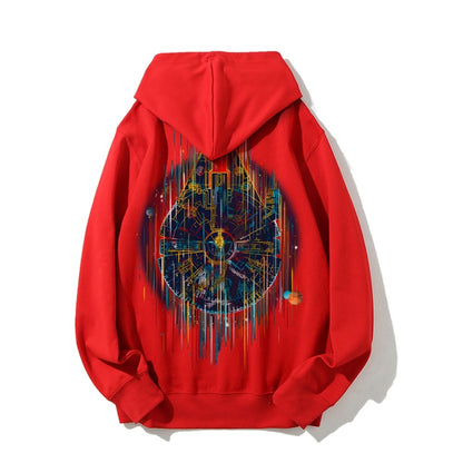 The Neon Falcon Printed Back Cotton Hoodie