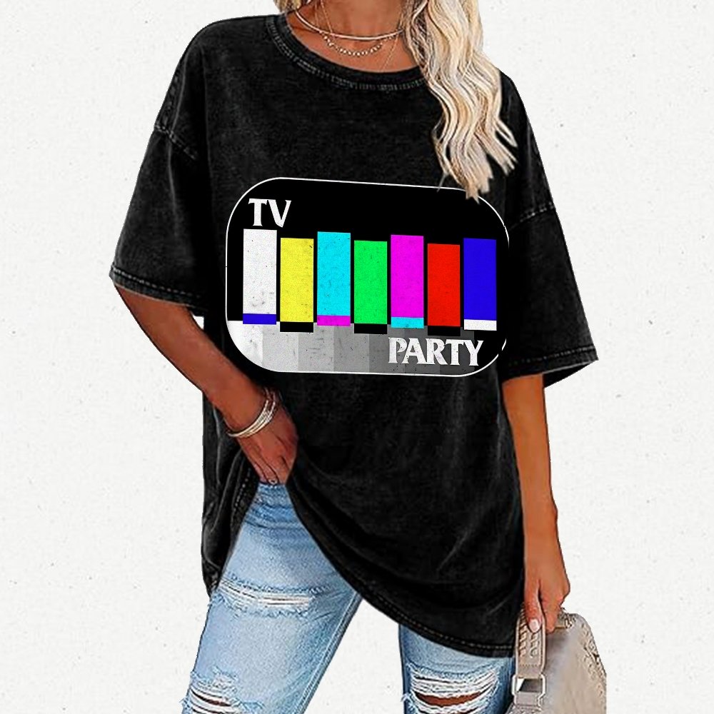 TV Party Vintage Distressed T-shirt