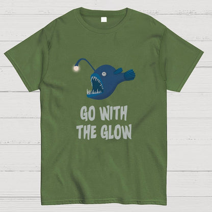 Go With The Glow Anglerfish Pun Geek T-Shirt