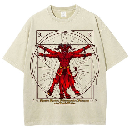 Vitruvian Krampus Vintage Distressed T-shirt