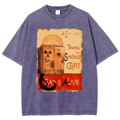 Tournee Du Schrodinger Chat Vintage Distressed T-shirt