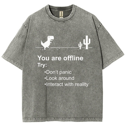 Funny offline Vintage Distressed T-shirt