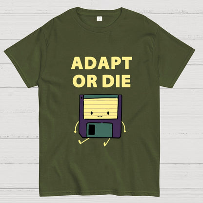 Adapt or Die Floppy Disk Geek T-Shirt