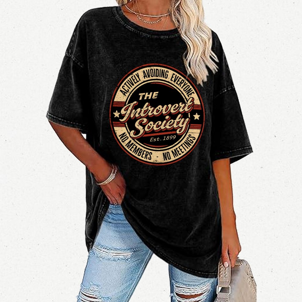The Introvert Society Vintage Distressed T-shirt