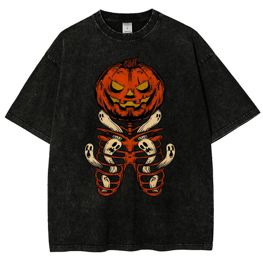 Halloween Pumpkin Vintage Distressed T-shirt
