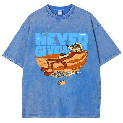 Never Give Up Vintage Distressed T-shirt
