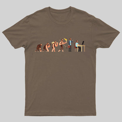 Human evolution From monkey to businessman and computer user Geeky T-Shirt
