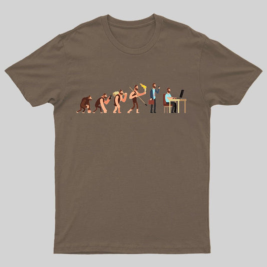 Human evolution From monkey to businessman and computer user Geeky T-Shirt