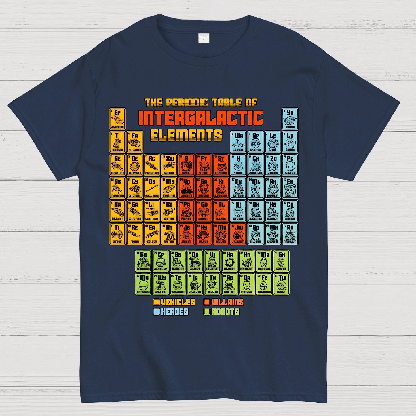 The Periodic Table of Intergalactic Elements Geek T-Shirt
