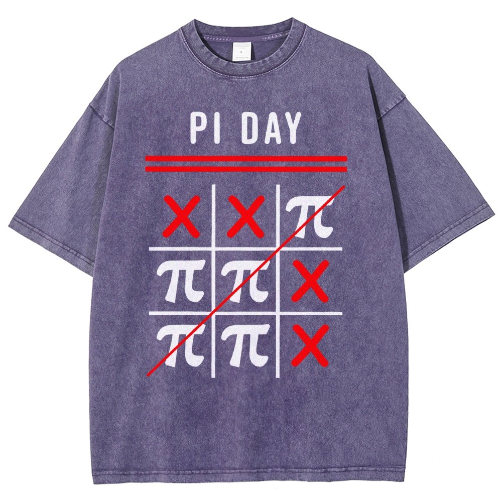 3.14 Tic-Tac-Toe Noughts And Crosses Happy Pi Day Geek Vintage Distressed T-shirt