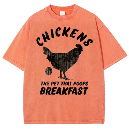 Chickens Poop Breakfast Vintage Distressed T-shirt