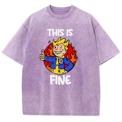 This Is Fine Vintage Distressed T-shirt