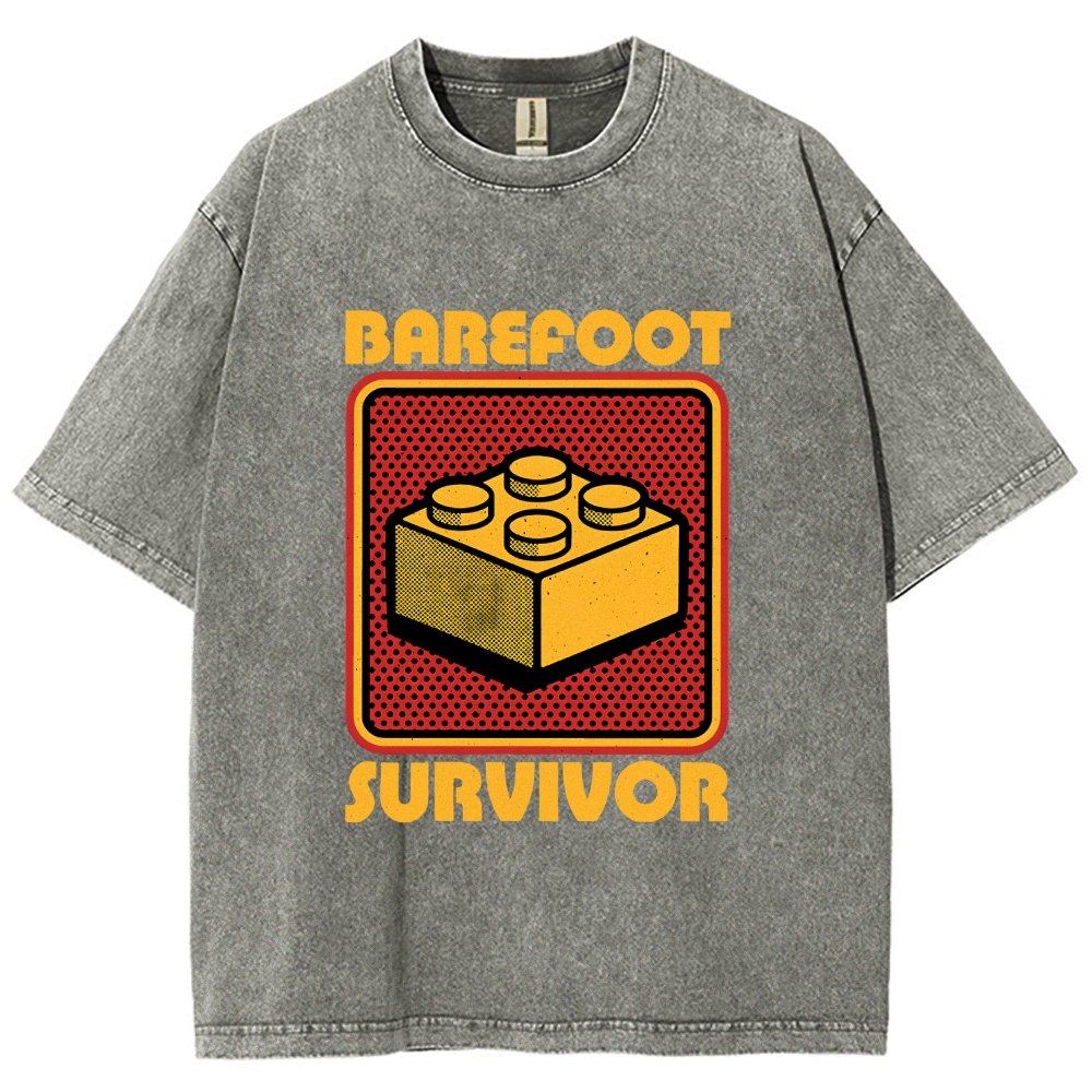Foot Brick Survivor Vintage Distressed T-shirt