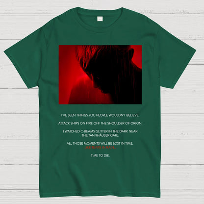 Tears in Rain-Tears in Red-Time to Die Geek T-Shirt