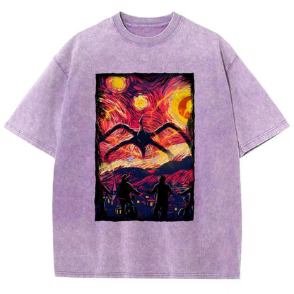 Monster In Starry Night Vintage Distressed T-shirt