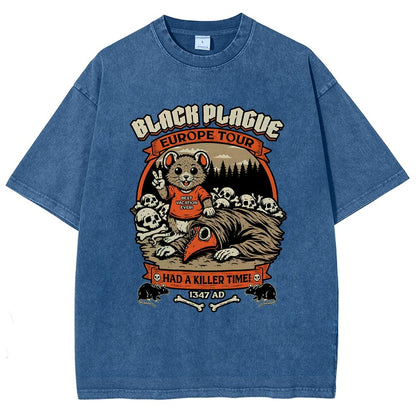 Black Plague Vacation Rat Vintage Distressed T-shirt