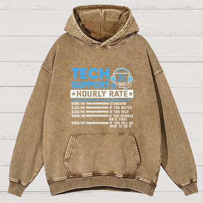Tech Support Vintage Distressed Hoodie