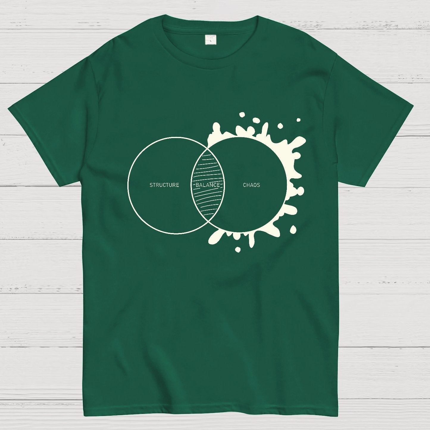 Balance Between Structure and Chaos Geeky T-Shirt